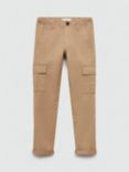 Mango Kids' Cargo Trousers, Medium Brown