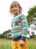 Frugi Kids' Fowey Organic Cotton Fair Isle Jumper, Multi