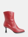 Whistles Nettie Leather Stitch Detail Boots, Red