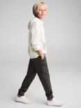 Mango Kids' Kenia Elasticated Drawstring Cargo Trousers, Charcoal