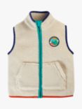 Frugi Kids' Bude Borg Gilet, Moon/Multi