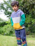 Frugi Kids' Organic Cotton Colour Block Hoodie, Multi