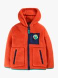 Frugi Kids' Toby Ted Fleece Jacket, Bonfire