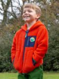 Frugi Kids' Toby Ted Fleece Jacket, Bonfire