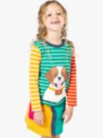 Frugi Kids' Organic Cotton Hotchpotch Dog Applique Top, Multi