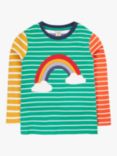 Frugi Kids' Organic Cotton Hotchpotch Rainbow Applique Top, Multi