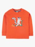 Frugi Kids' Owen Organic Cotton Lemur Top, Bonfire