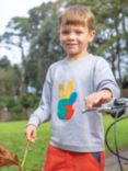 Frugi Kids' Owen Organic Cotton Peace Top, Grey