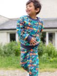 Frugi Kids' Malpas Organic Cotton Joggers, Navy/Multi