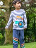 Frugi Kids' Perrin Parsnip Stripe Joggers, Navy