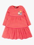 Frugi Kids' Marissa Organic Cotton Stripe Dress, Cantaloupe/Multi