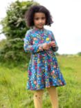 Frugi Kids' Sofia Floral Organic Cotton Skater Dress