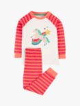 Frugi Kids' Jamie Jim Jams Organic Cotton Pyjama Set, Cantaloupe/Horse