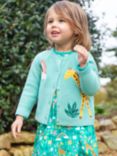 Frugi Kids' Colby Organic Cotton Cardigan, Moss/Multi