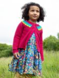 Frugi Kids' Wrenly GOTS Organic Cotton Cardigan, Lingonberry