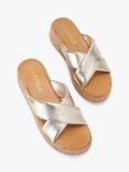 Carvela Pillow Leather Crossover Sandals, Gold