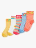 Frugi Kids' Sunnie Organic Cotton Socks, Pack of 5