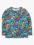 Frugi Kids' Bryher Floral Long Sleeve Top, Navy/Multi