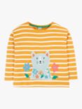 Frugi Kids' Tori Organic Cotton  Applique Top, Yellow/Multi