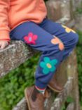 Frugi Kids' Perrin Parsnip Floral Joggers, Navy Blue