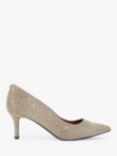 Kurt Geiger London Kensington Flexi Embellished Pointed Courts, Gold