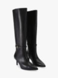 Kurt Geiger London Kensington Flexi Leather Pointed Knee High Boots, Black