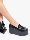 Kurt Geiger London Mayfair Patent Leather Flatform Loafers, Black