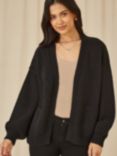 Yumi Metallic Pocket Cardigan, Black