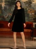 Yumi Velvet Tunic Dress, Black