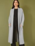 Yumi Knitted Maxi Pocket Cardigan, Grey