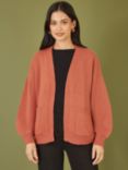 Yumi Metallic Pocket Cardigan, Rust