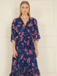 Yumi Floral Kimono Midi Dress, Navy