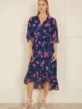 Yumi Floral Kimono Midi Dress, Navy