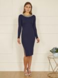 Yumi Pearl Collar Bodycon Dress, Navy