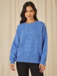 Yumi Knit Heart Jumper, Blue