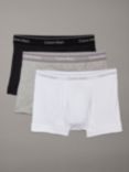 Calvin Klein Regular Cotton Stretch Trunks, Black/Grey H /White