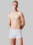 Calvin Klein Regular Cotton Stretch Trunks, Black/Grey H /White