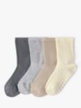 Lindex Kids' Solid Rib Socks, Neutrals