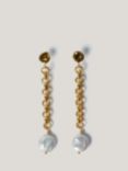 Jigsaw Keshi Pearl Drop Earrings, Gold