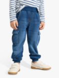 Lindex Kids' Organic Cotton Cargo Joggers, Blue