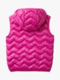 Benetton Kids' Hooded Quilted Gilet, Cyclamen