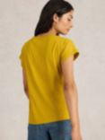 White Stuff Nelly Organic Cotton Notch Neck T-Shirt, Yellow