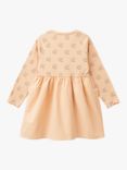 Benetton Kid's Cat Print Midi Dress, Apricot