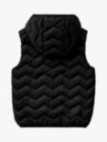 Benetton Kids' Zig Zag Padded Gilet, Black