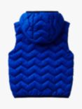 Benetton Kids' Zig Zag Padded Gilet, Bluette