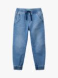 Benetton Kids' Denim Drawstring Joggers, Blue