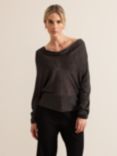 Phase Eight Malti Fine Knit Cowl Neck Top, Gunmetal