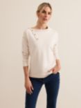 Phase Eight Brienna Button Top, Cream