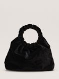 Phase Eight Twist Handle Velvet Grab Bag, Black