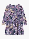 Polarn O. Pyret Kids' Floral Print Dress, Purple